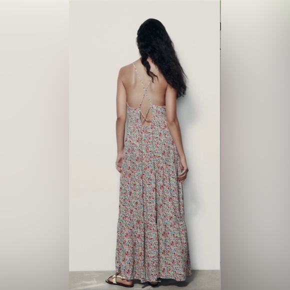 ZARA MIDI FLORAL PRINT DRESS - Picture 5 of 12